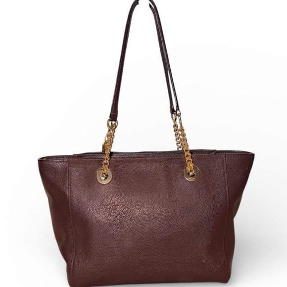 Coach Turnlock Chain Tote Polished Pebble Leather Gold Hardware - Picture 4 of 16